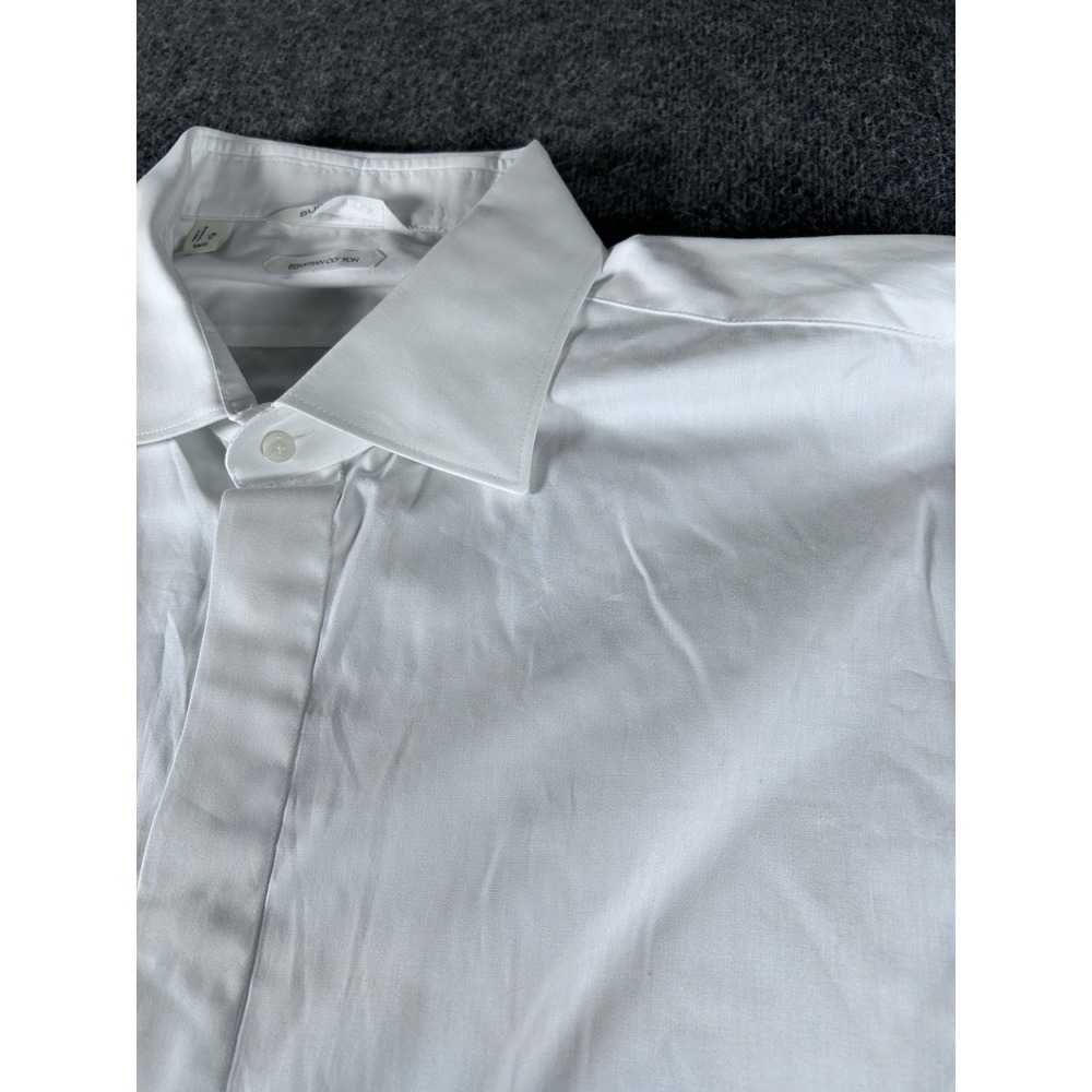 Mizzen+Main Dress Shirt Mens Large White Leeward Trim Fit Non Iron Stretch